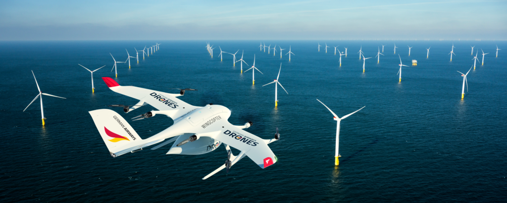 German Airlines fügt Wingcopter-Drohnen hinzu, um den Offshore-Windmarkt zu bedienen