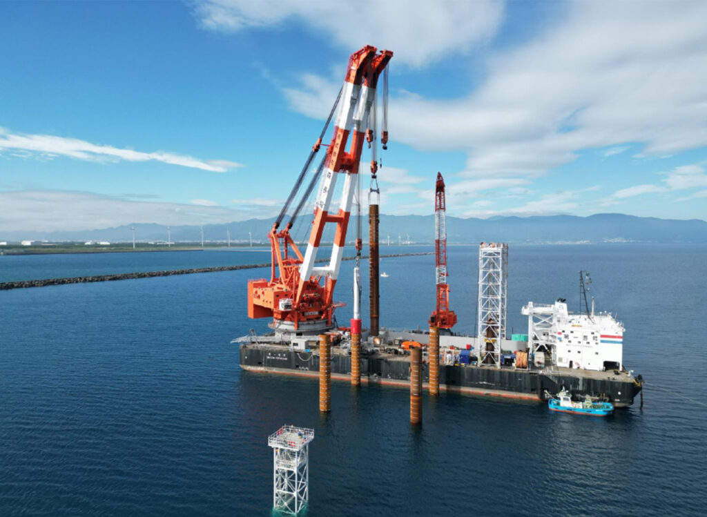 Ishikari offshore wind farm construction