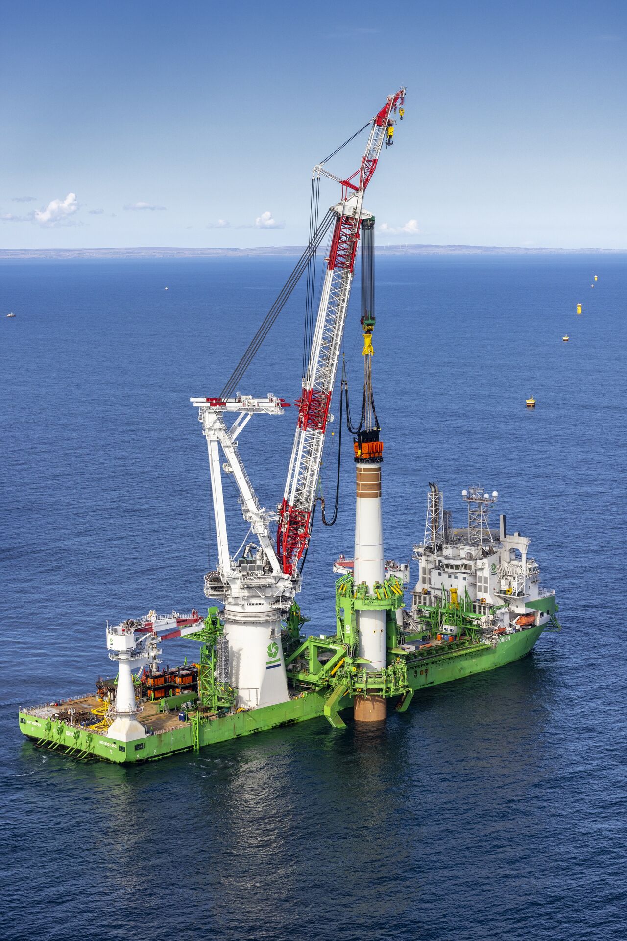 DEME's green vessel Orion at Moray West offshore wind farm