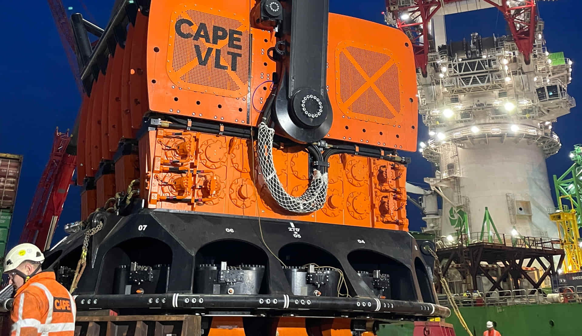 A photo of CAPE VLT-640 Quad equipment up close before being fitted on vessel deck