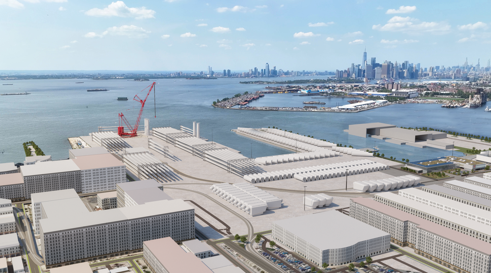 Artistic rendering of concept for site development of the South Brooklyn Marine Terminal