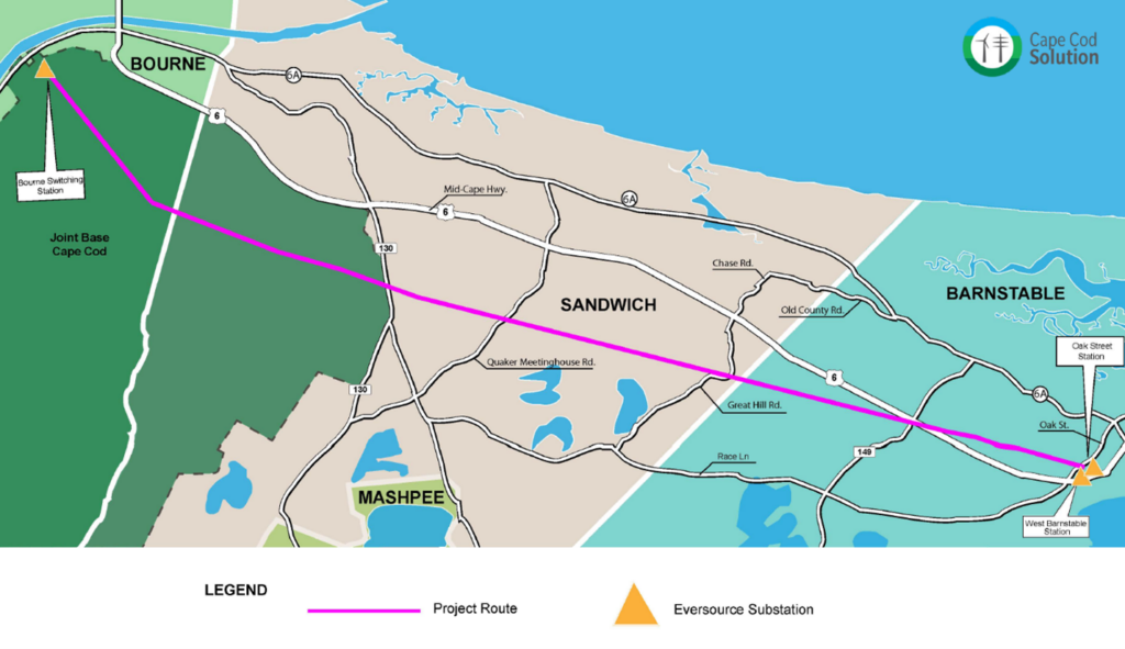 An image showing a map of Cape Cod Solution project's infrastructure