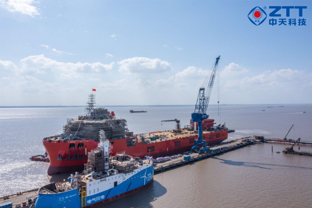 A photo of the Zhongtian 39 vessel launch from October 2023