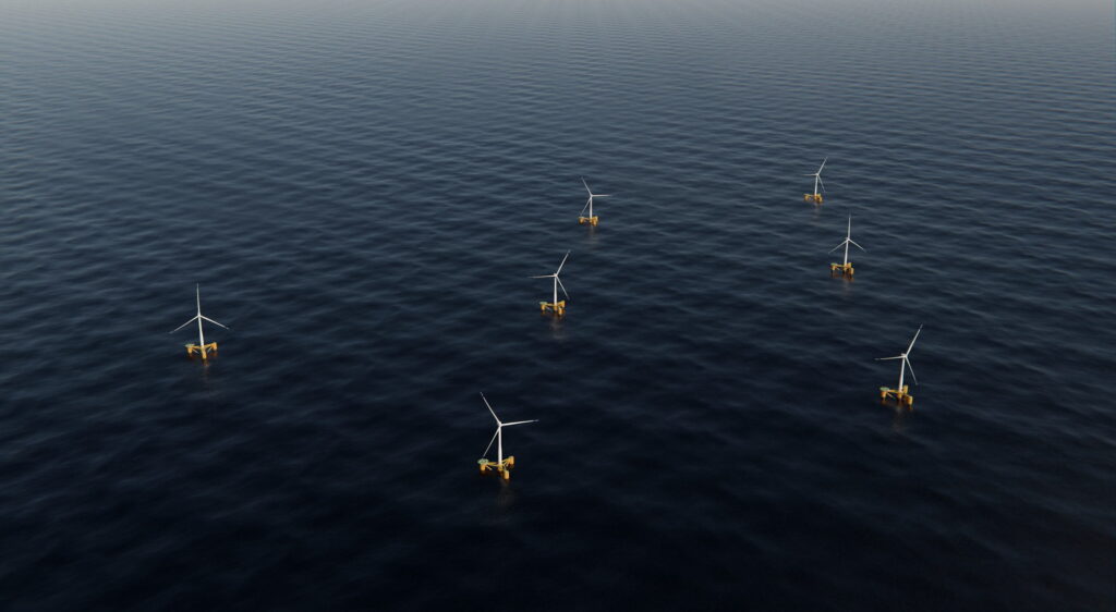 Visualization of Salamander Offshore Wind Farm with Odfjell Oceanwind’s Deepsea Star technology