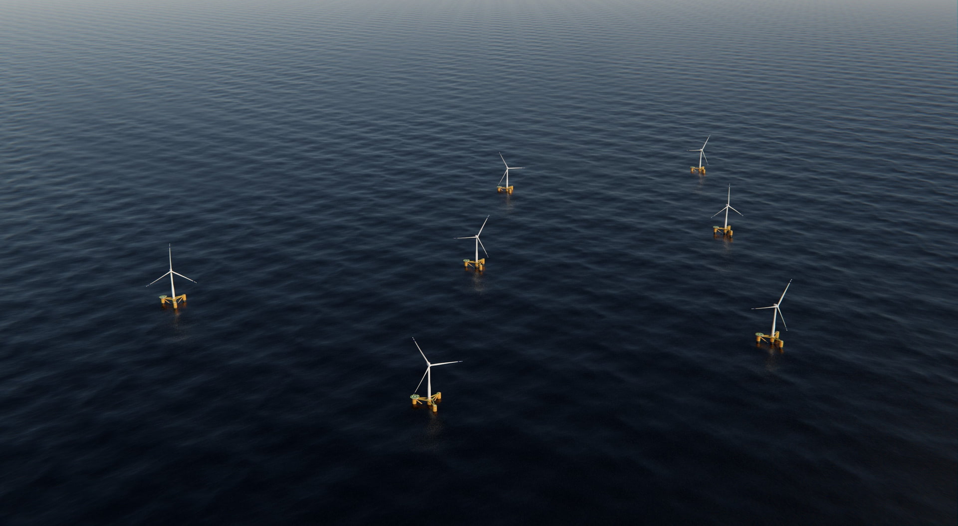 Visualization of Salamander Offshore Wind Farm with Odfjell Oceanwind’s Deepsea Star technology