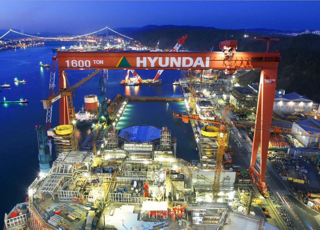 Южная корея крупнейший производитель. Hyundai Heavy industries судостроение. Верфь Хендай. Хендай Южная Корея судостроительство. Судостроительная отрасль Южной Кореи.