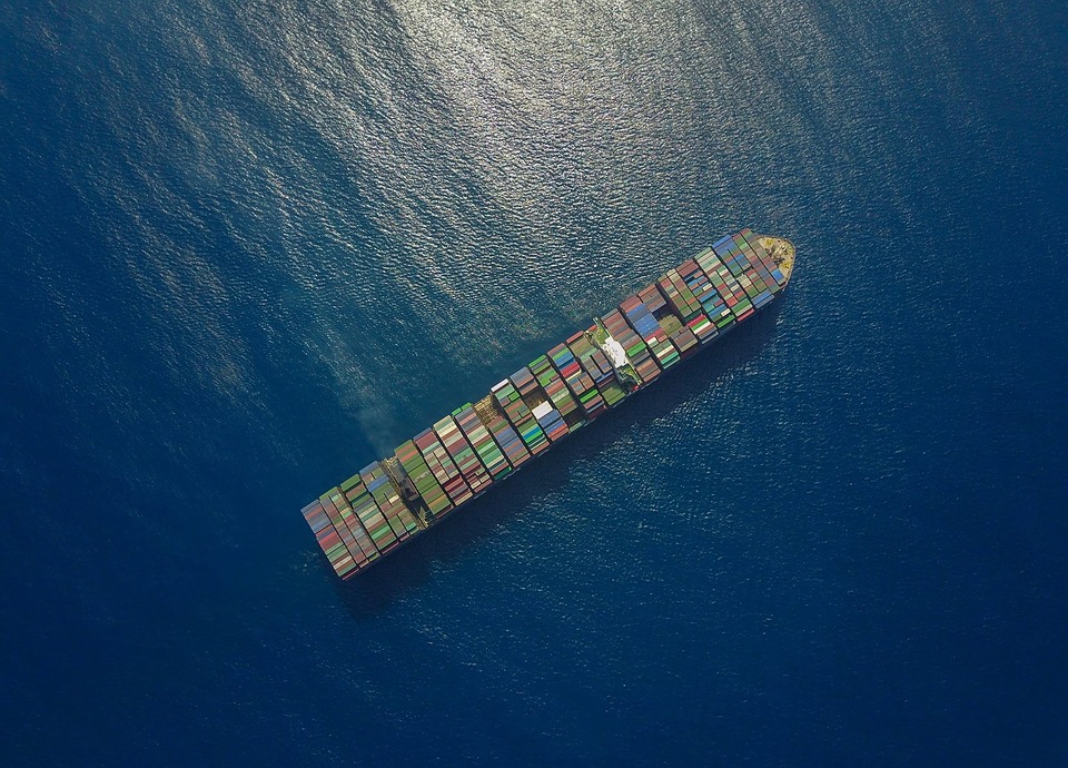 Illustration; Container ship