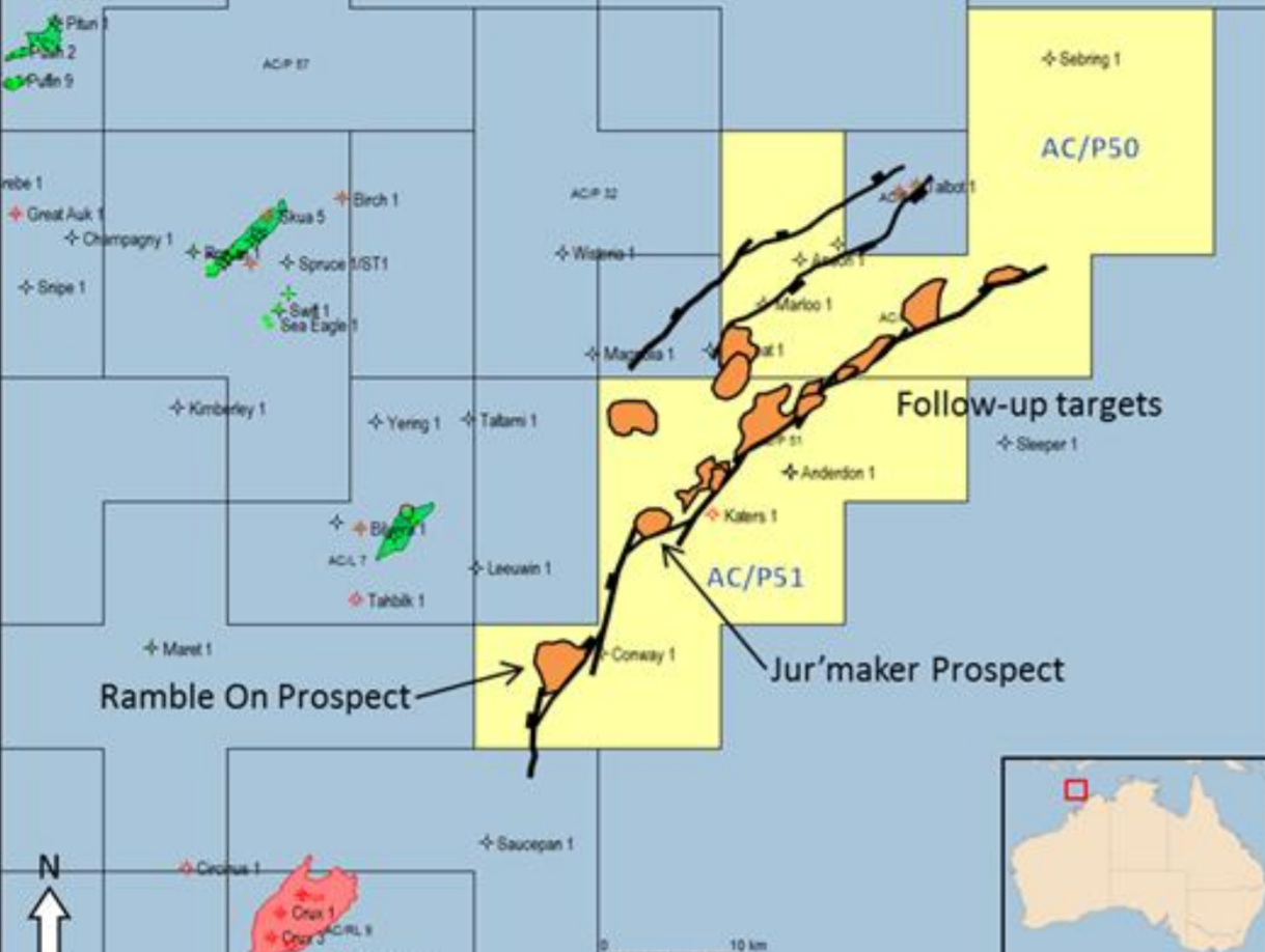 Melbana Vulcan assets map