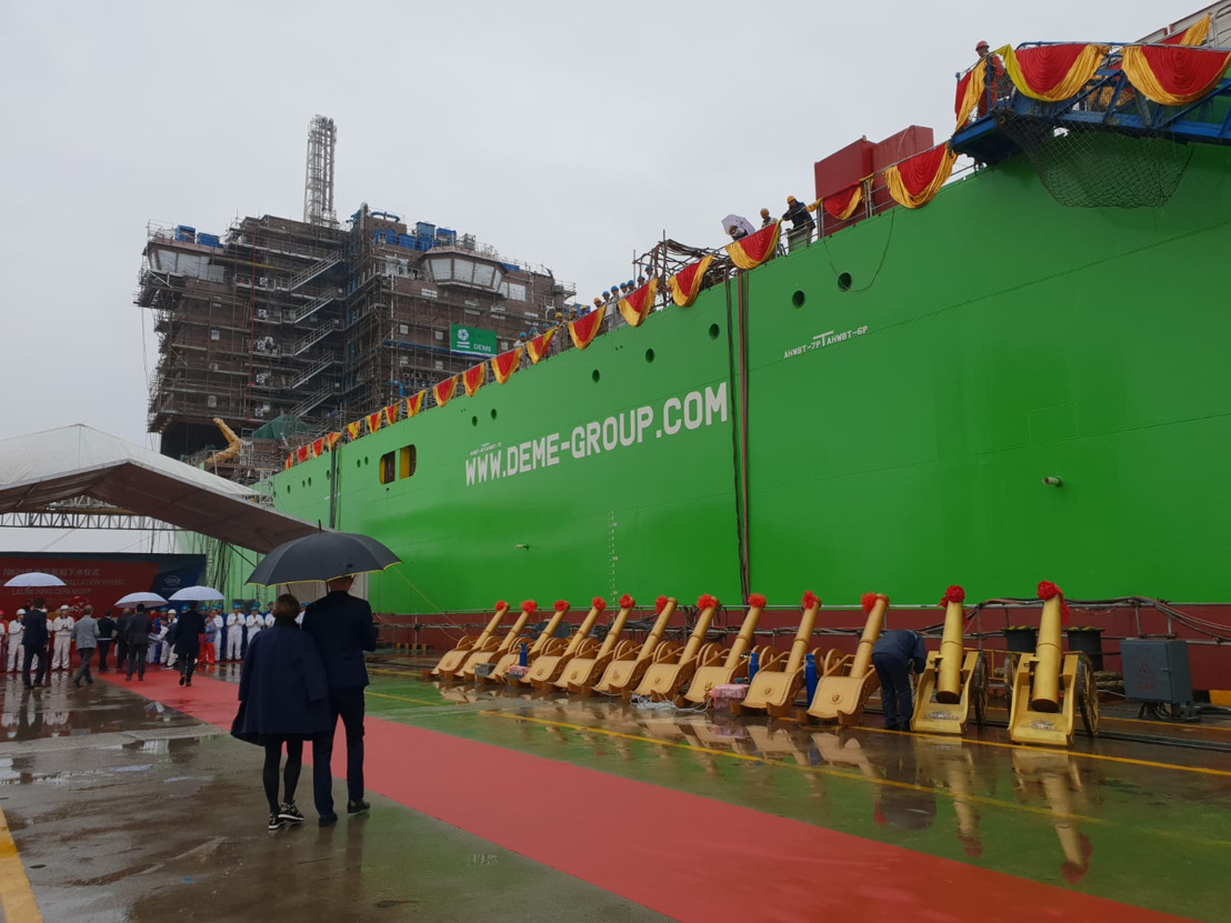 DEME launches LNG-fueled offshore installation vessel