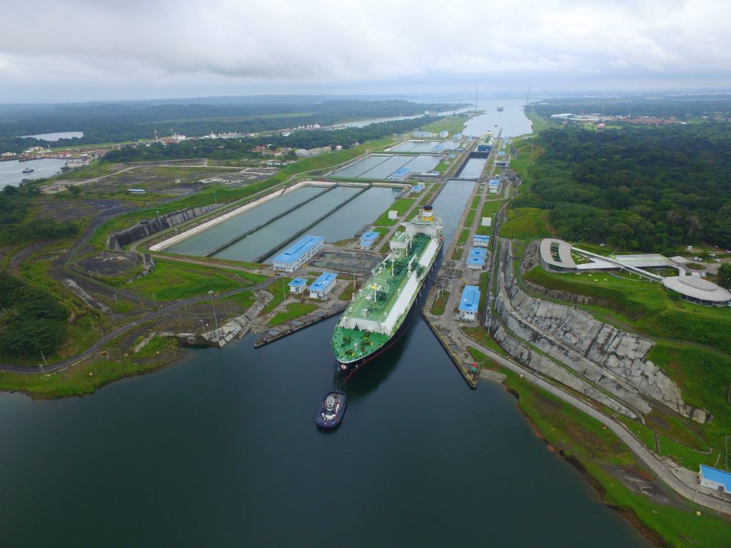 LNG carrier transiting Panama Canal