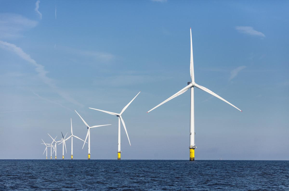 A photo of an Orsted offshore wind farm