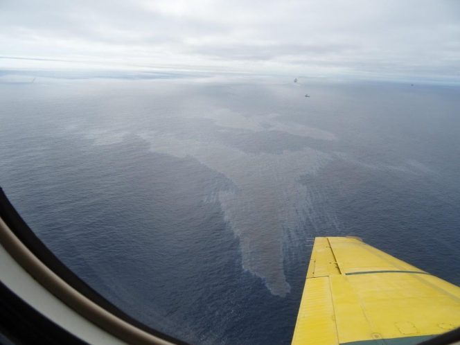 A photo of the Hibernia slick shared on July 18 by C-NLOPB