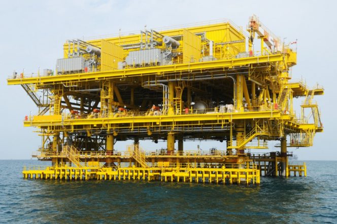 Illustration: A Saudi Aramco platform - Photo: Business Wire