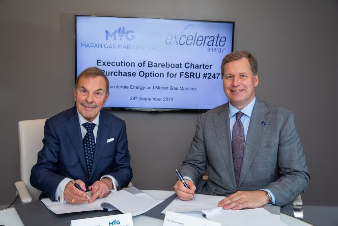 Excelerate inks FSRU newbuild charter with Maran Gas Maritime