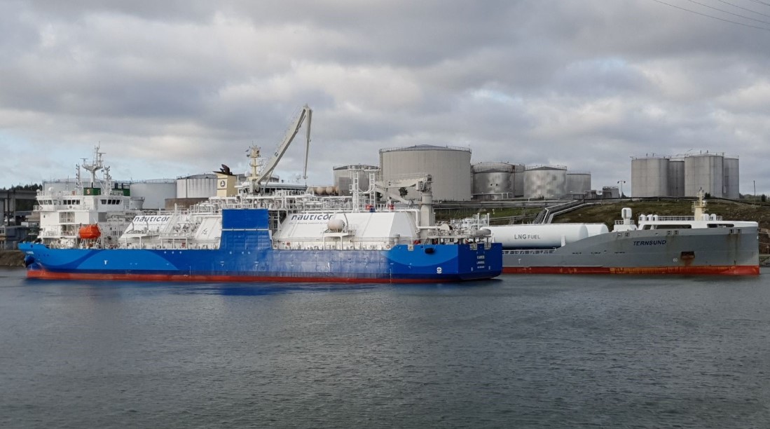 LNG bunker vessel Kairos and product tanker Ternsund