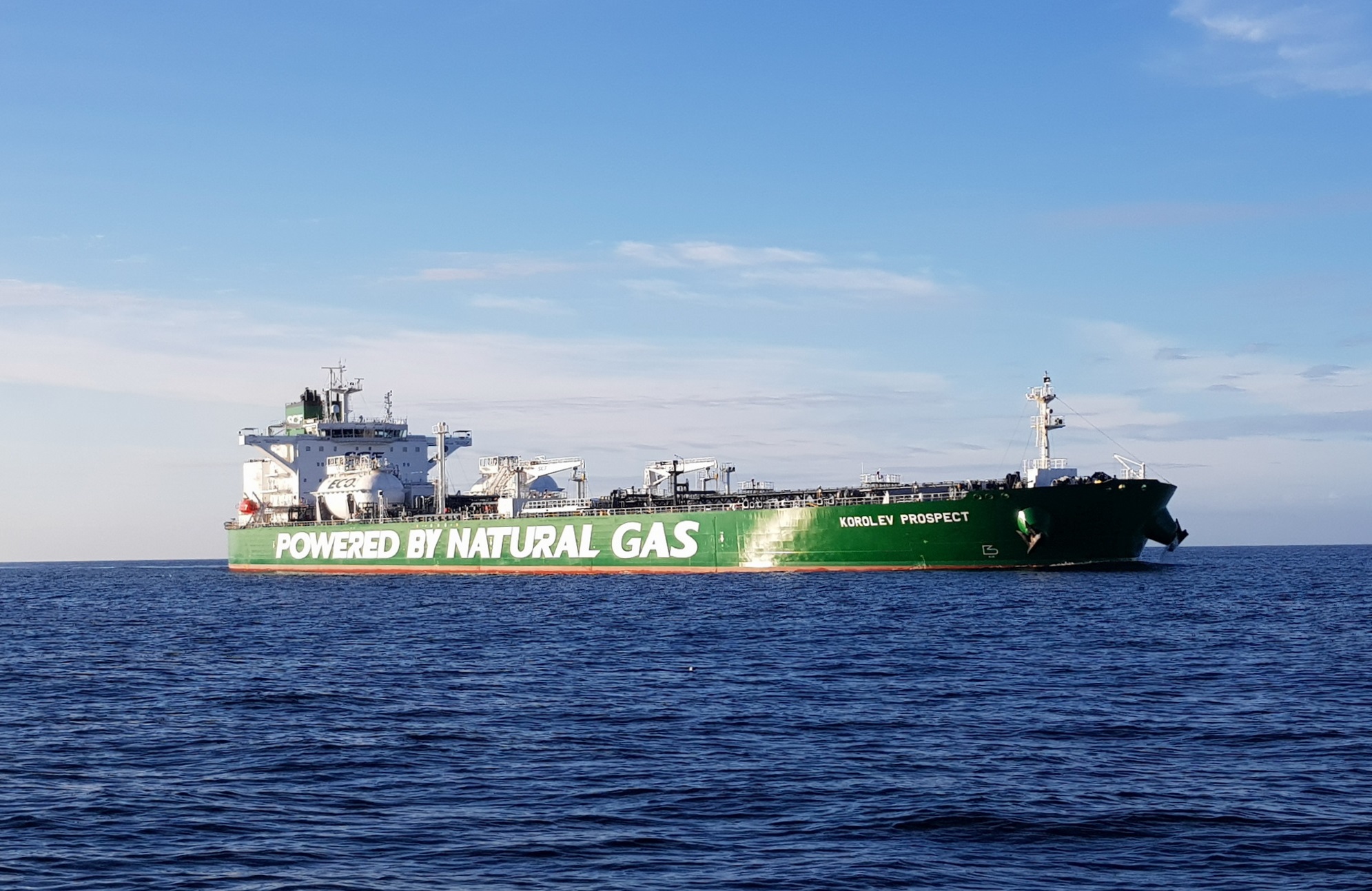 Sovcomflot's LNG-fueled Aframax transits Northern Sea Route
