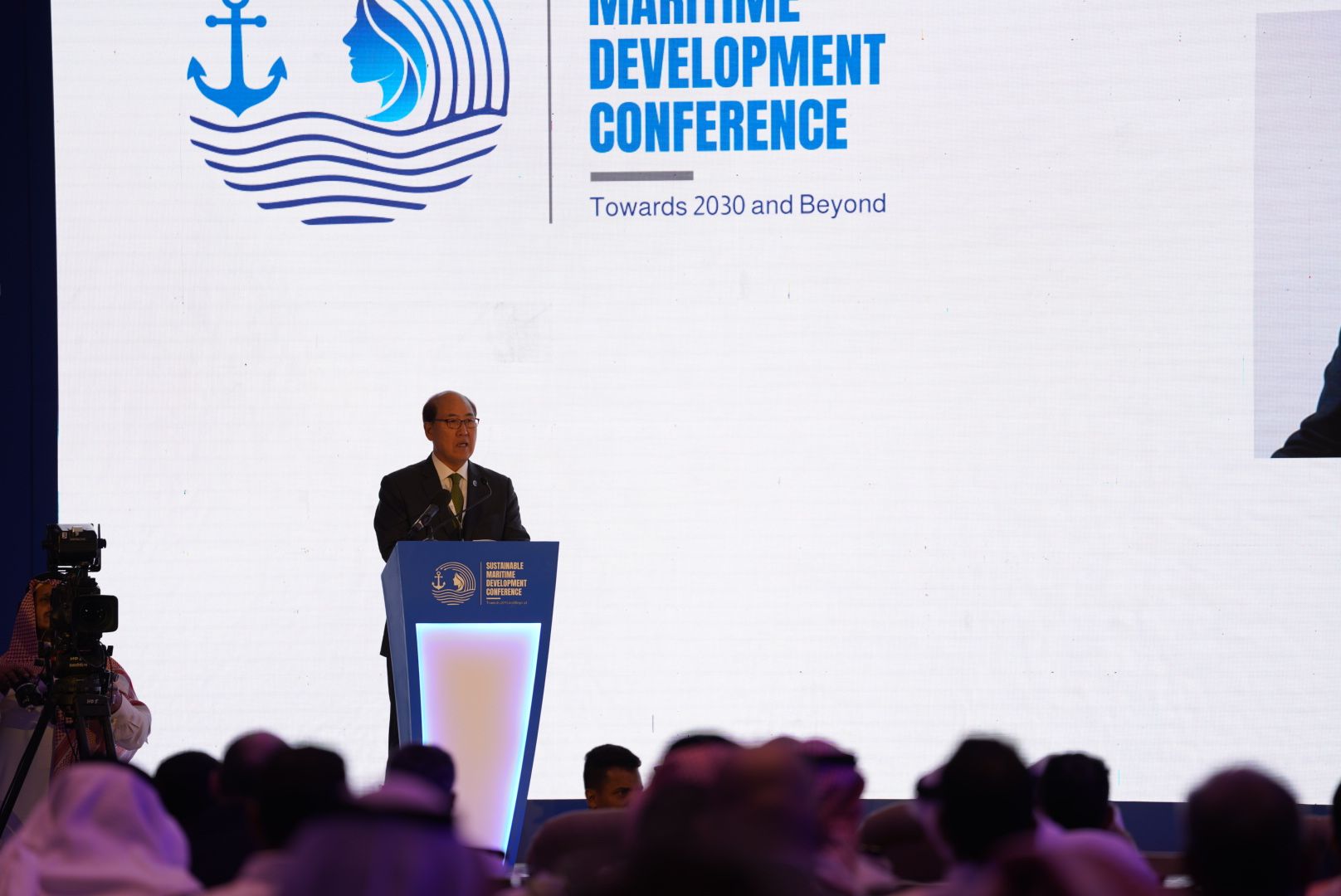 IMO Secretary General Kitack Lim speaking at the opening ceremony of the Sustainable Marine Development Towards 2030 and Beyond conference in Jeddah, KSA, on October 5, 2019.