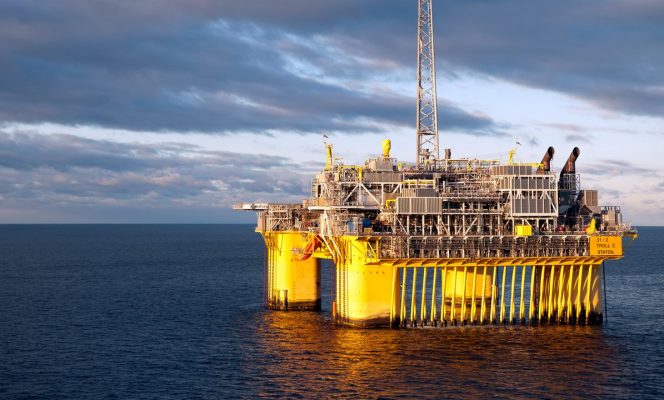 The Troll C platform in the North Sea.