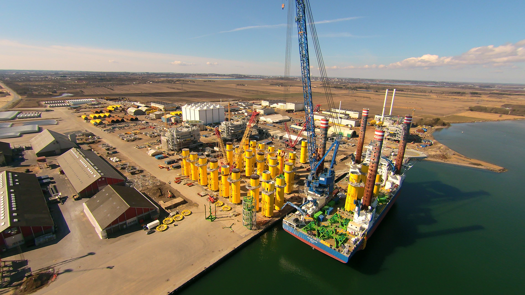 An aerial photo of Bladt Industries' production site in Aalborg, Denmark