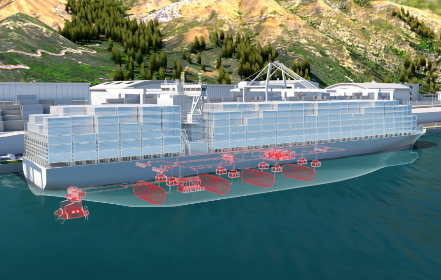 Concept illustration of a large vessel powered by fuel cells