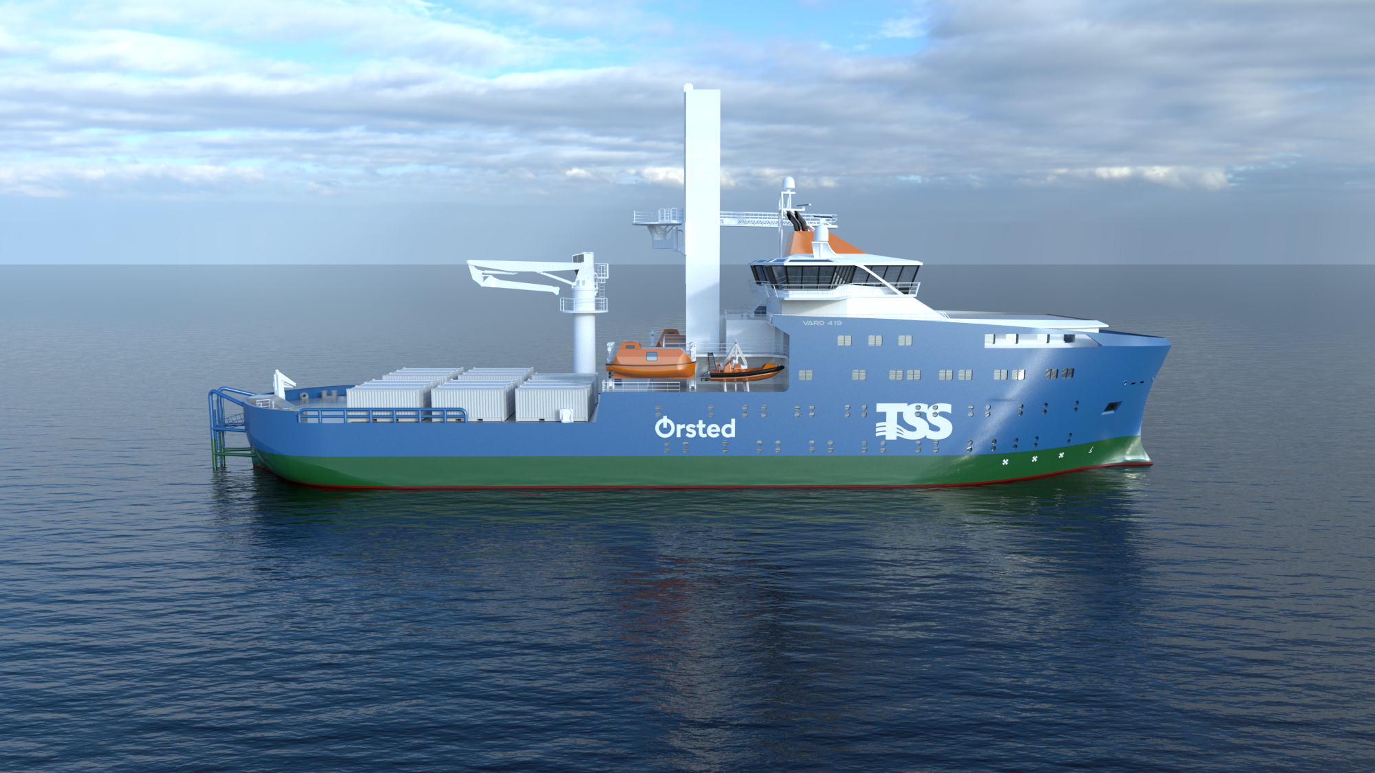 Rendering of the vessel Ørsted will use at Taiwanese offshore wind farms