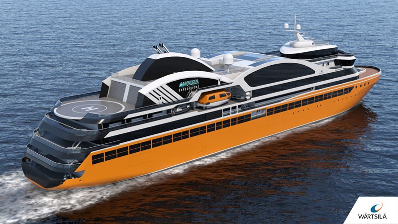 Wärtsilä has received an order to develop a design for up to six new luxury expedition cruise vessels to be owned and operated by Amundsen Expeditions.  
