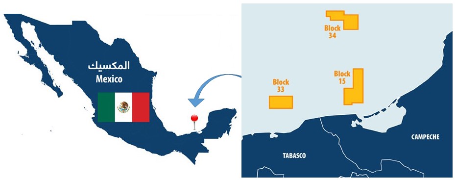 Location of the blocks; Source: Qatar Petroleum