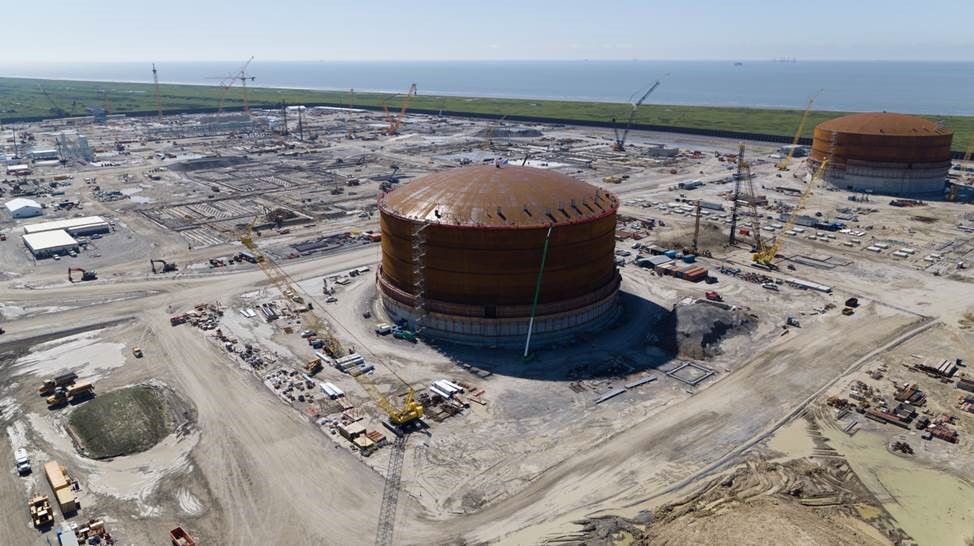 Calcasieu Pass LNG's second tank roof lifted