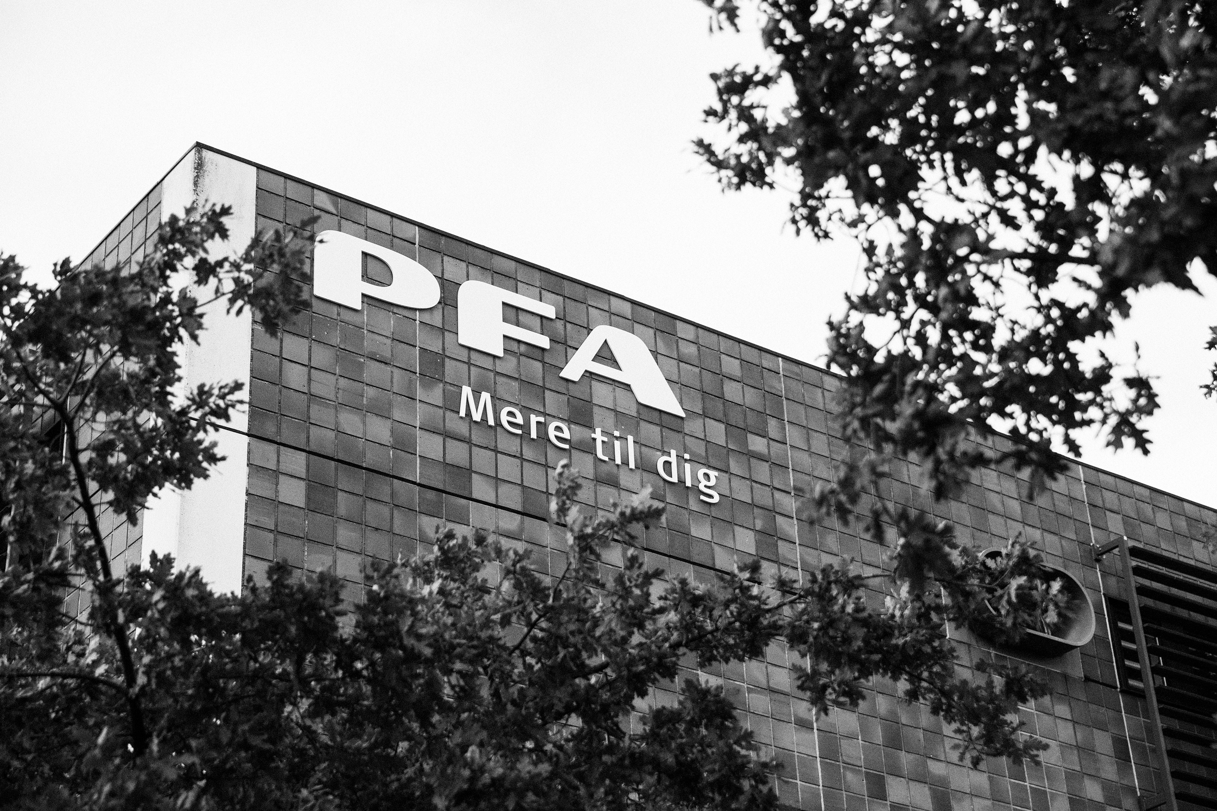 A black-white photo of PFA building
