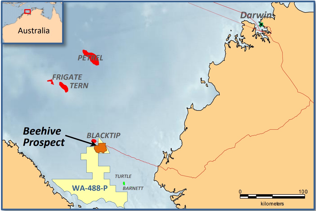 Location of Beehive permit; Source: Melbana
