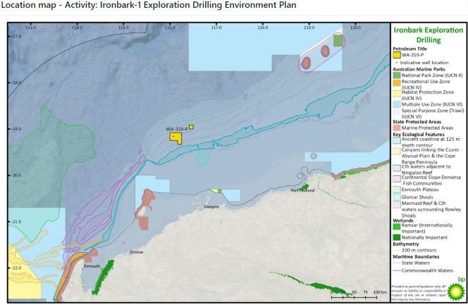 Location of Ironbark-1 well; Source: NOPSEMA