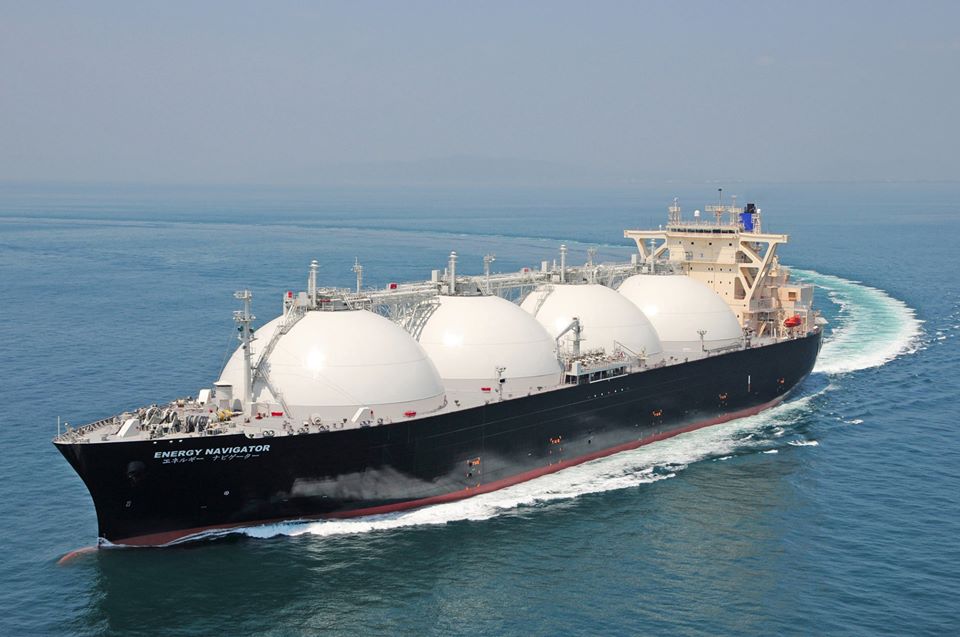 Energy Navigator LNG tanker sailing during sea trials