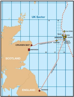 Gaupe and Armada map; Source: Shell