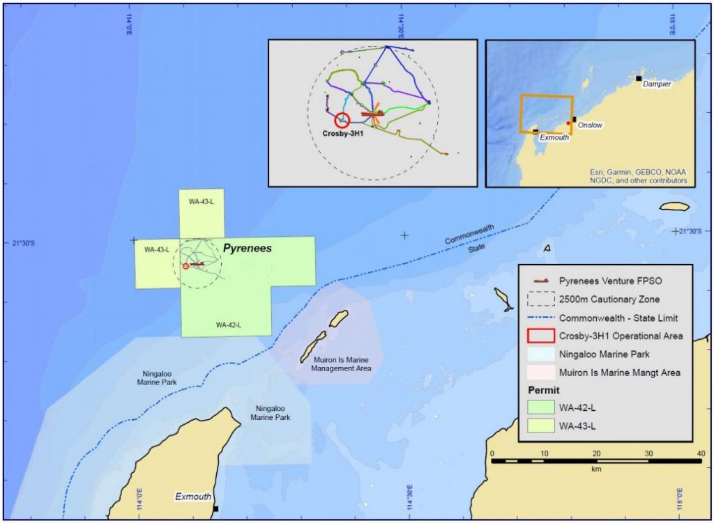 Location of Crosby-3H1 well; Source: BHP