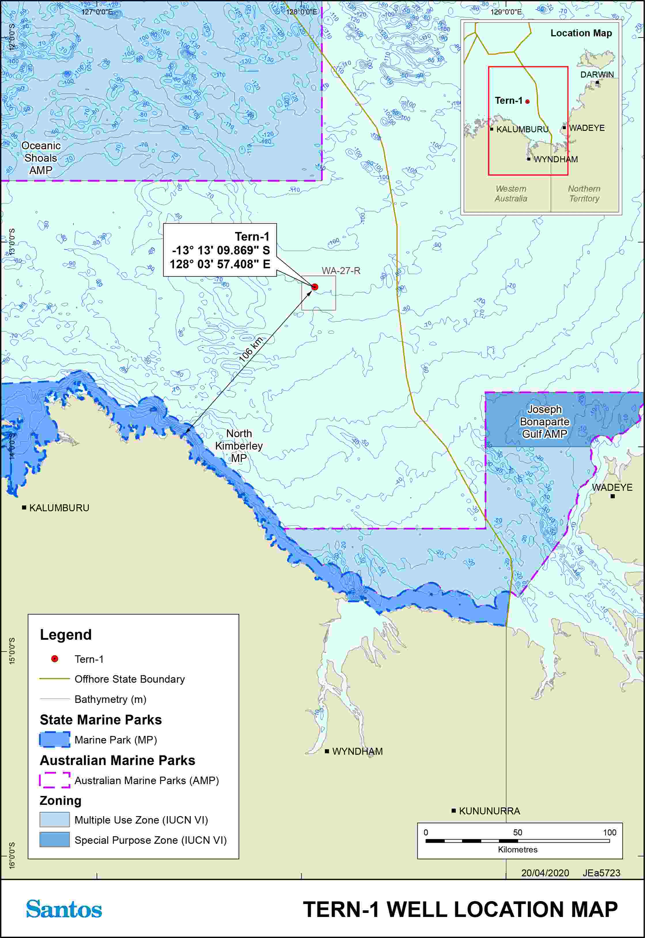 Tern-1 well location map