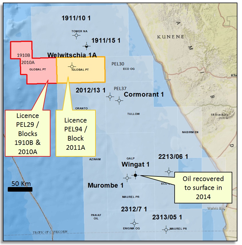 Global Petroleum's licences in Namibia