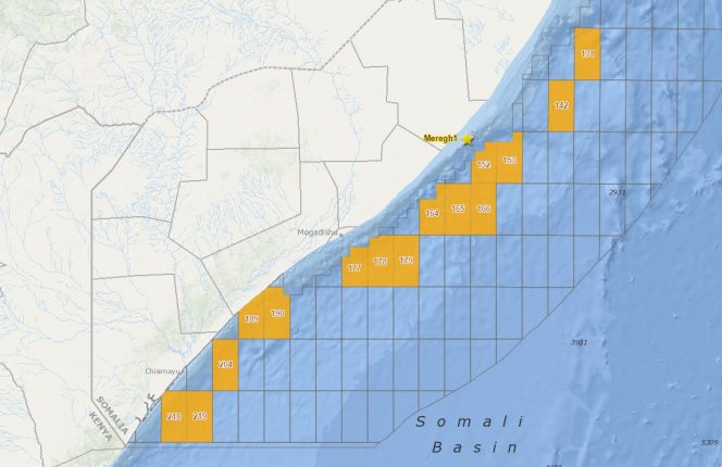 Map of the initial 15 blocks offshore Somalia; Source: Spectrum GEO