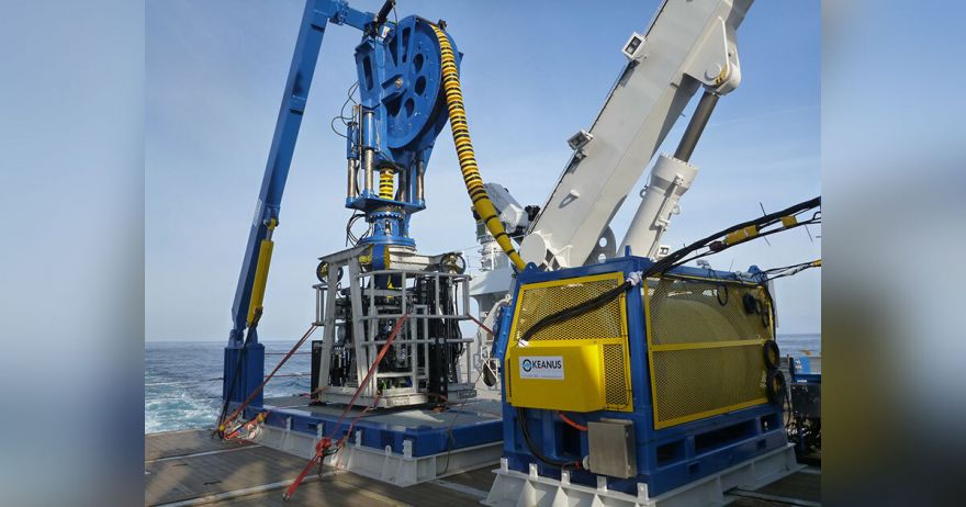 Okeanus Winch and LARS for JOGMEC deep-sea mining