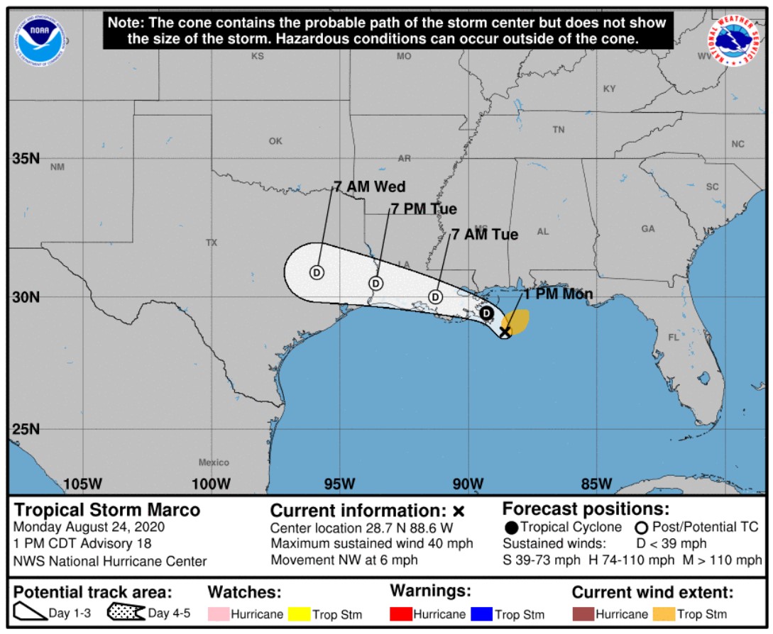 Tropical Storm Marco; Source: NOAA