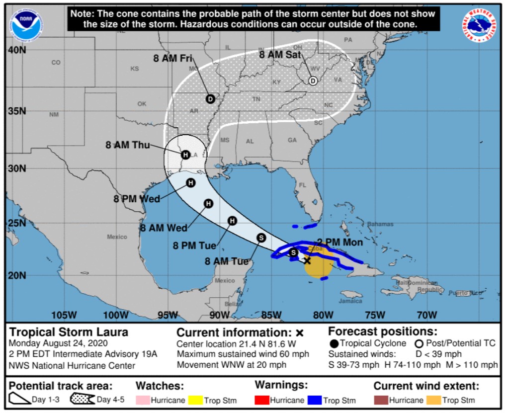 Tropical Storm Laura; Source: NOAA