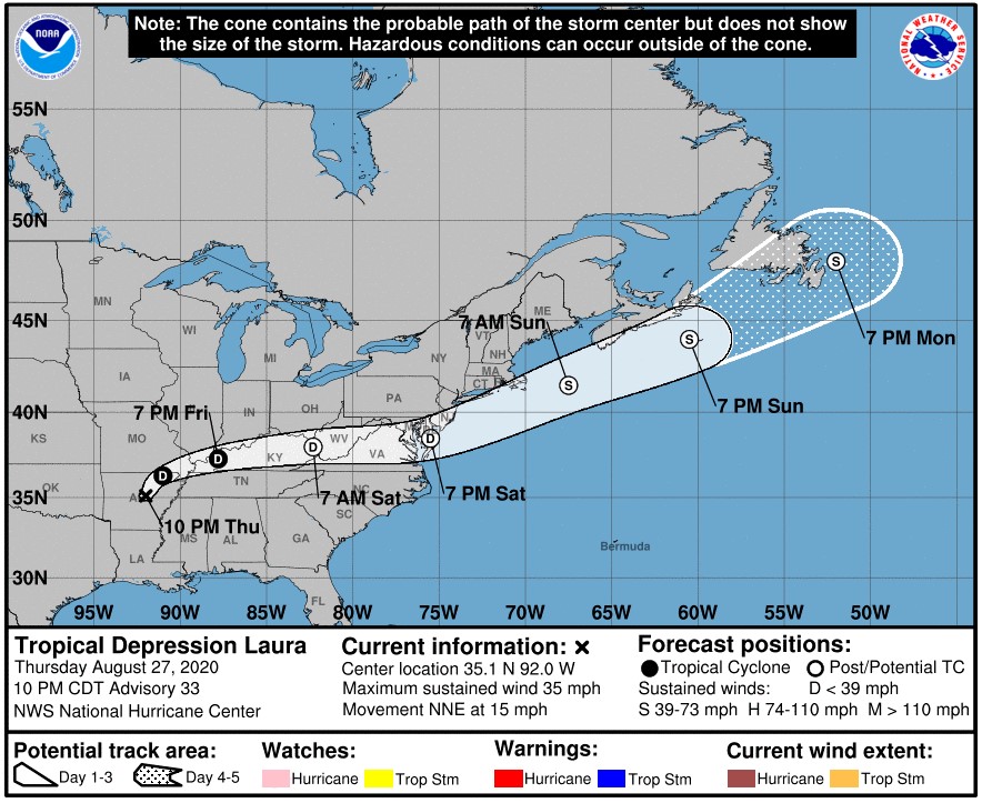 Tropical Depression Laura; Source: NOAA Hurricane Laura BSEE