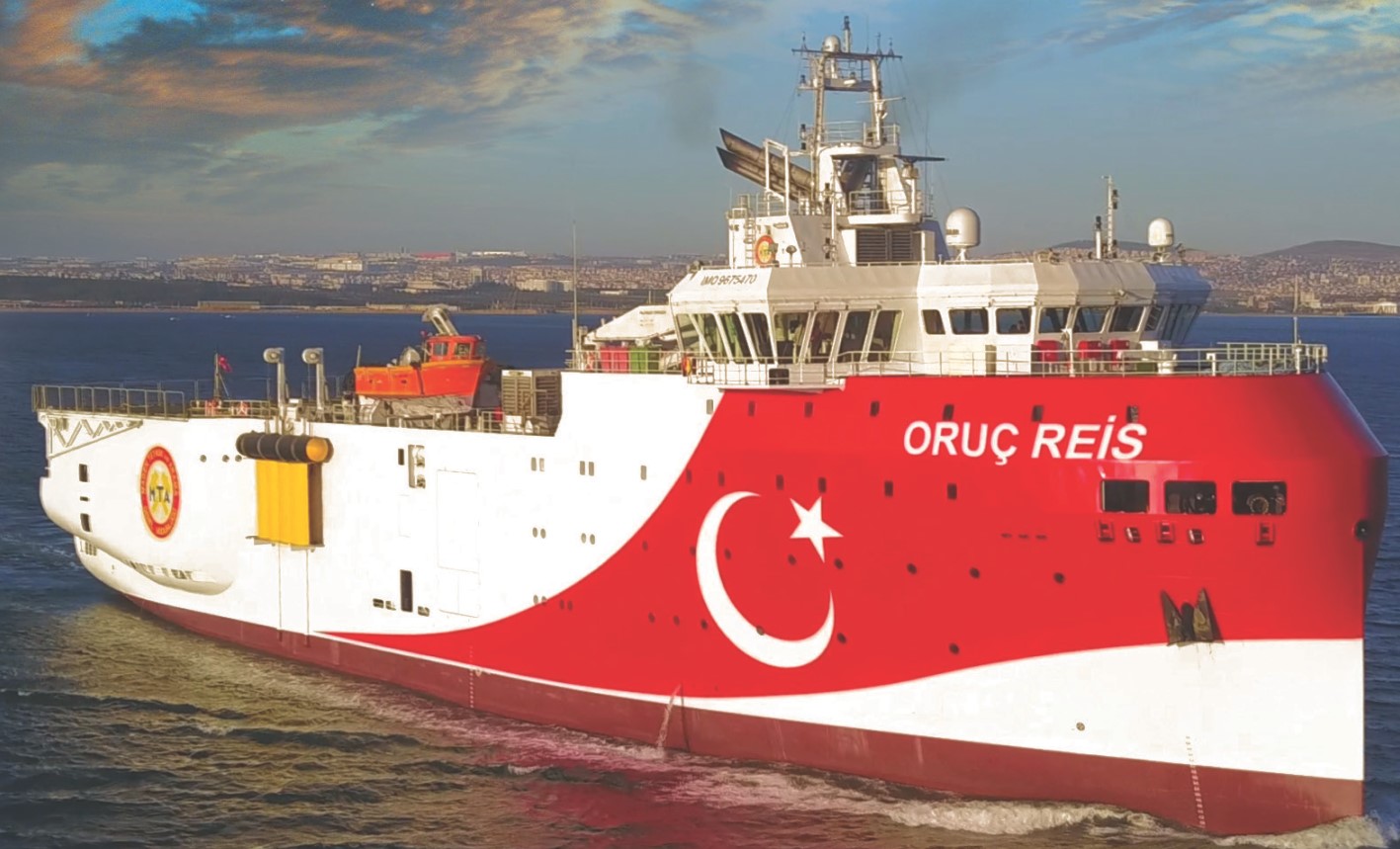Oruc Reis seismic vessel; Source: General Directorate of the Mineral Research & Exploration of Turkey Greece Mediterannean