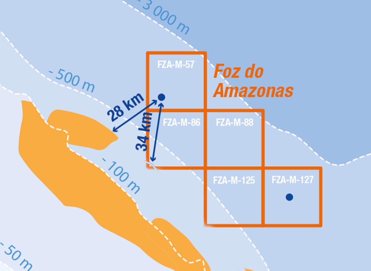 Foz do Amazonas blocks map; Source: Total