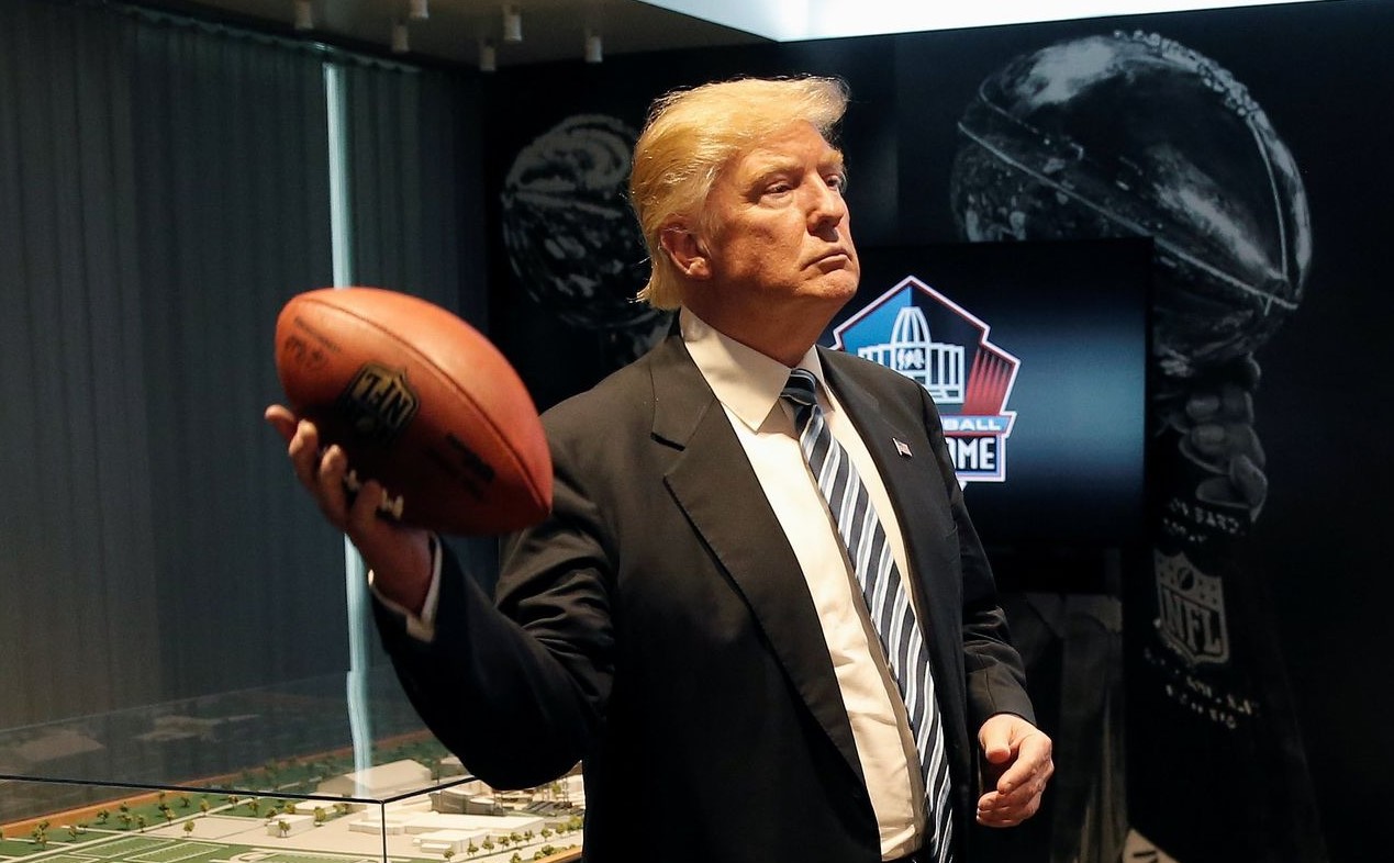 Donald Trump at NFL Hall of Fame; Source: Campaign website