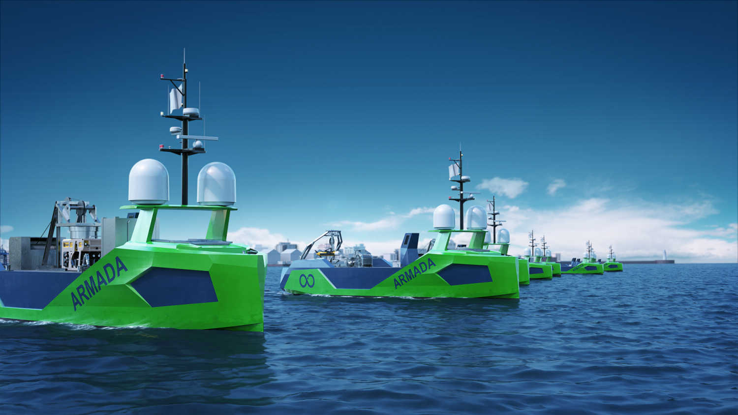 Ocean Infinity Armada fleet of robotic ships