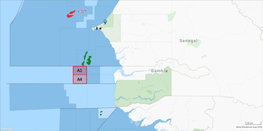 A1 and A4 licenses in Gambia; Source: PetroNor