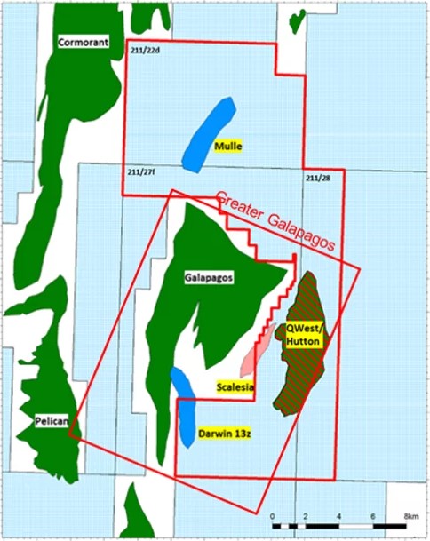 Galapagos field map; Source: Bridge Petroleum 