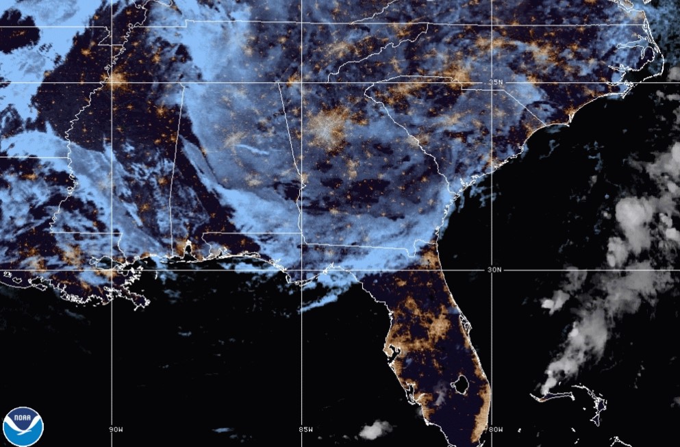 Satellite image of Hurricane Delta; Source: NOAA