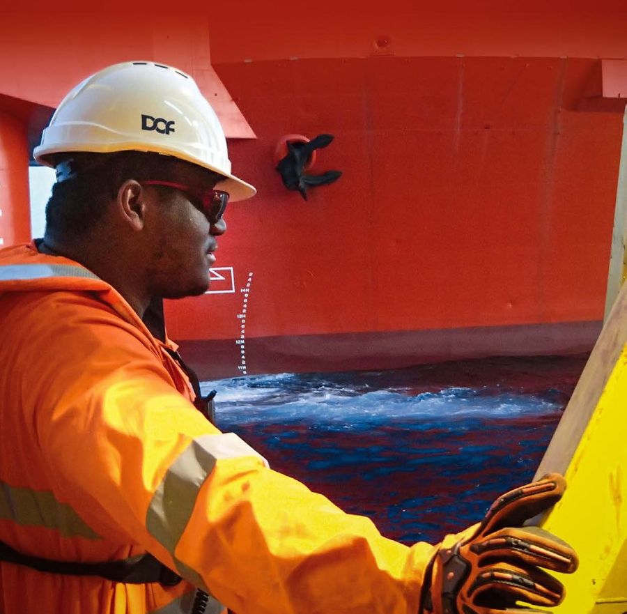 A photo illustration showing a DOF Subsea worker (Courtesy of DOF Subsea)