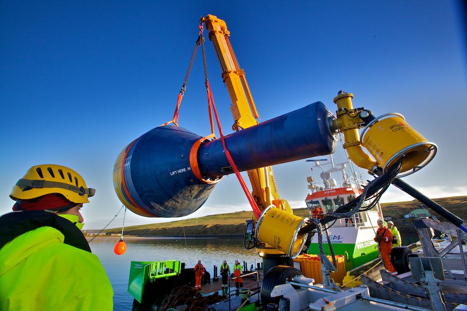 A photo of CorPower's C3 wave energy device (Courtesy of Colin Keldie/CorPower Ocean)